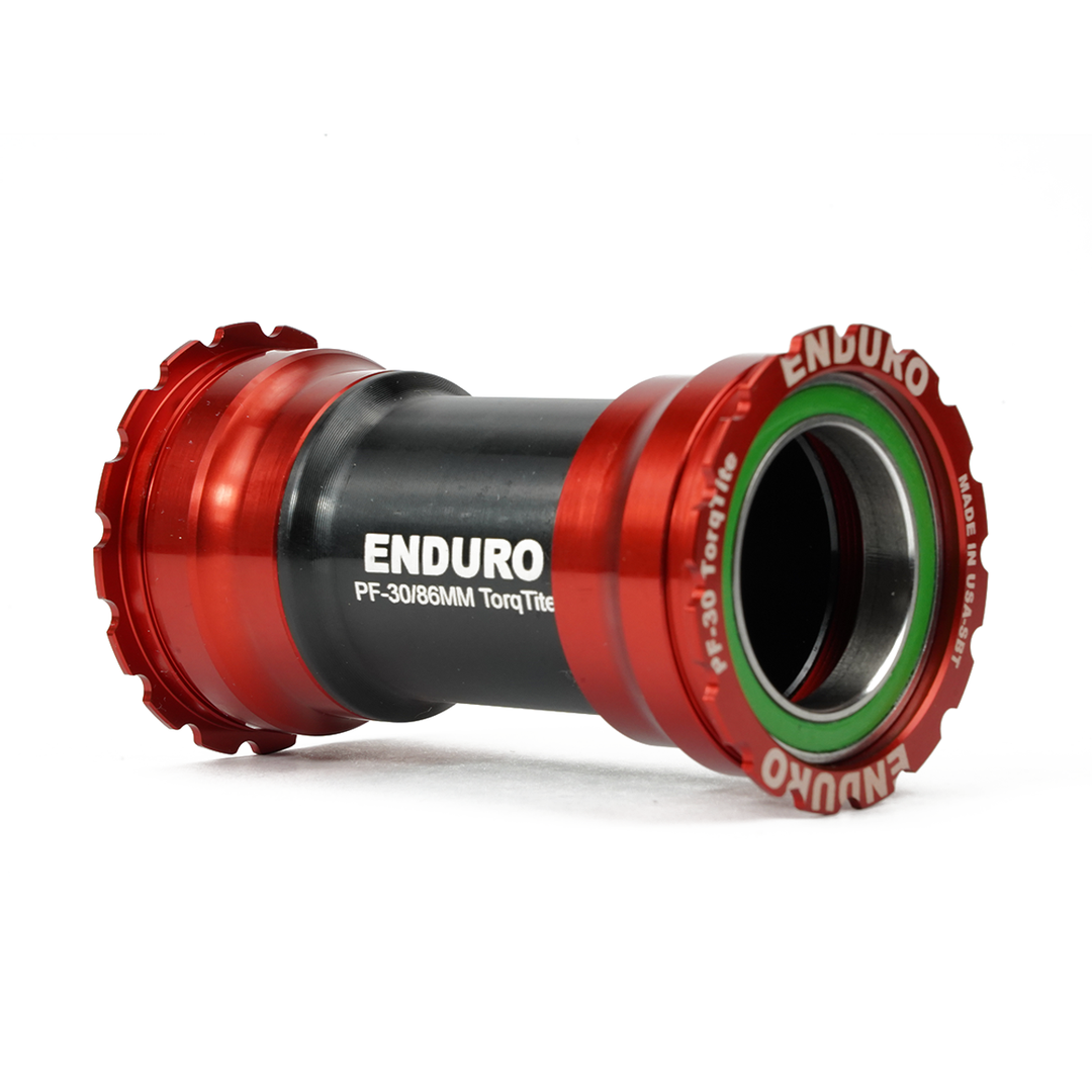 Enduro Components & Spares BKS-0160 | Torqtite Bottom Bracket for BB386 Framesets and 30mm Cranksets (Spindle length 104mm or longer) 440C Stainless Steel | Angular Contact Red SKU: BKS-0160 Barcode: 810191010173