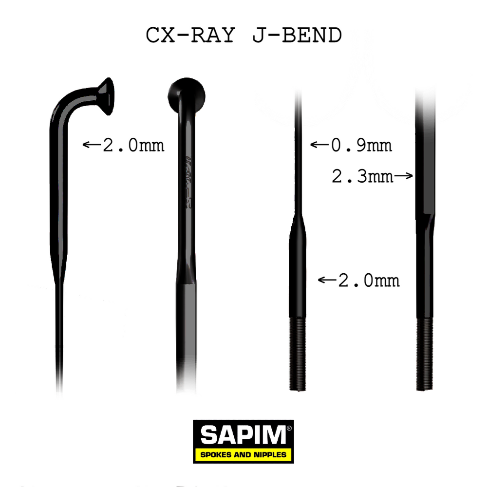 Sapim Components & Spares Sapim CX Ray Bladed J-Bend Spoke 309 Black SKU: GICR1431000ZOIZD-2 Barcode: 