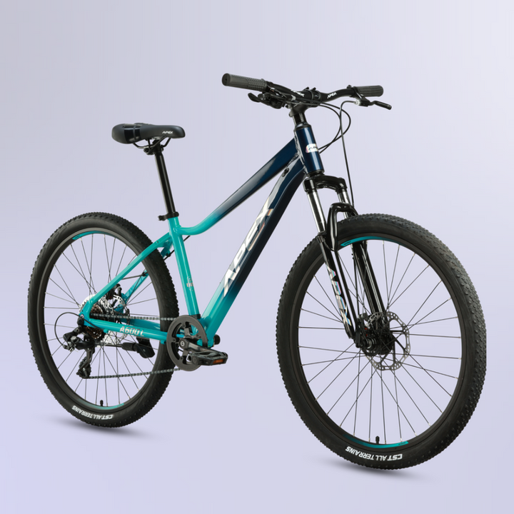 Apex Bicycles & Frames A600 Ladies I 26 inch Alloy MTB XS Black / Blue 1x8 ShimanoSKU: 24-006-010-05-01-021 Barcode: 687398778119