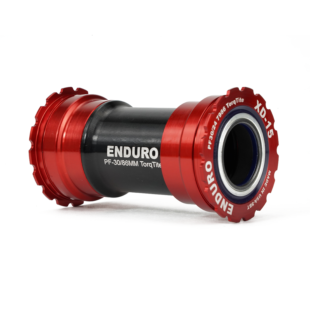 Enduro Components & Spares BKC-0695 | Torqtite Bottom Bracket for BB386 Framesets and Shimano 24mm Cranksets XD15 Corsa | Angular Contact Red SKU: BKC-0695 Barcode: 810191010340