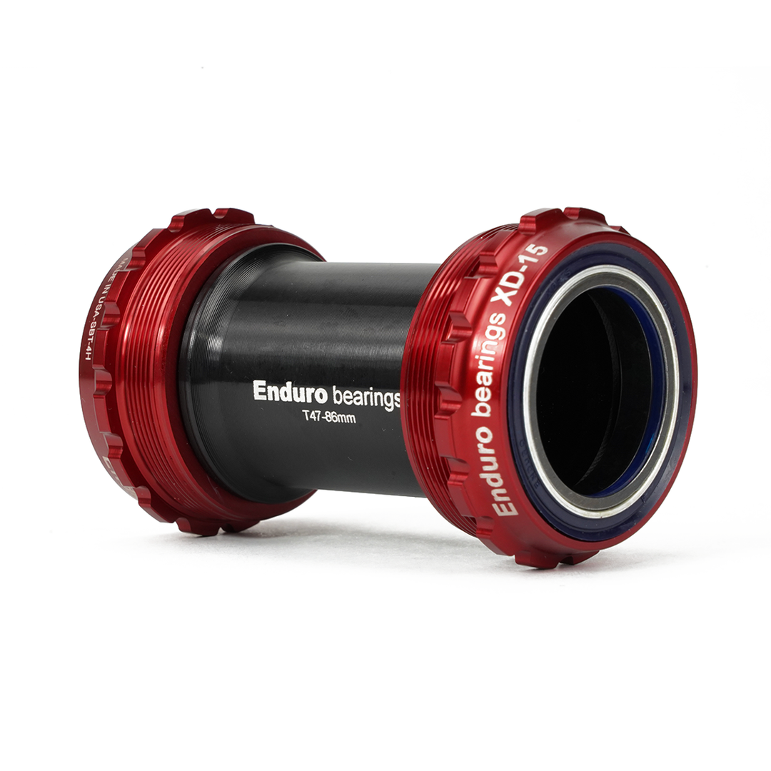 Enduro Components & Spares BKC-0730 | T47 External Threaded Bottom Bracket for T47 Framesets and 30mm Cranksets (Spindle length 104mm or longer) XD15 Corsa | Angular Contact Red SKU: BKC-0730 Barcode: 811780022379