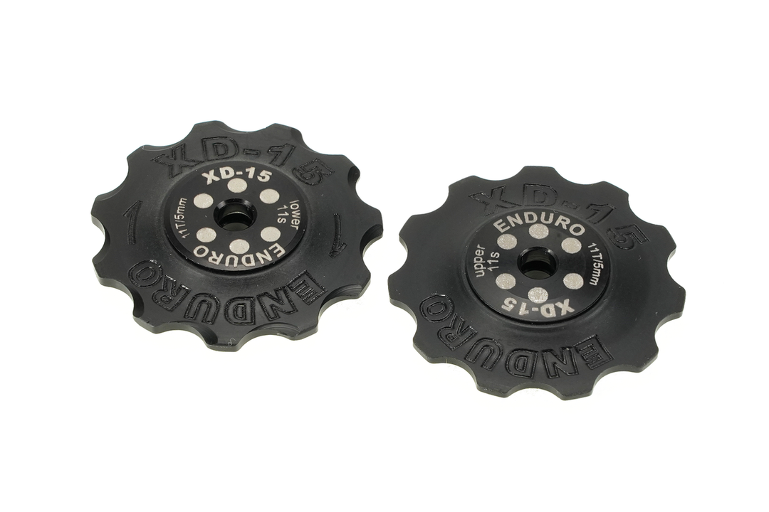 Enduro Components & Spares BKCJ-0331 | 11 Tooth Derailleur Pulleys for 11 Speed Campagnolo Derailleurs (5mm Bolt Hole) XD15 Black SKU: BKCJ-0331 Barcode: 811780024441