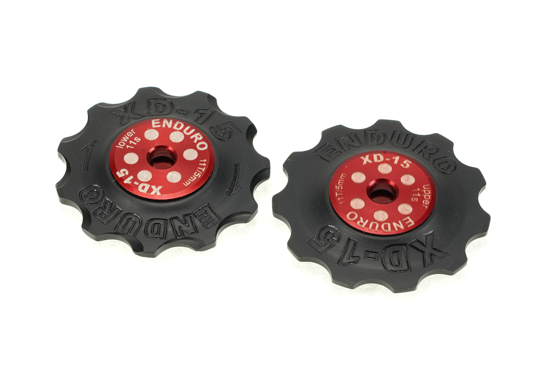 Enduro Components & Spares BKCJ-0302 | 11 Tooth Derailleur Pulleys for 11 Speed Shimano Derailleurs (5mm Bolt Hole) XD15 Red SKU: BKCJ-0302 Barcode: 185843000674