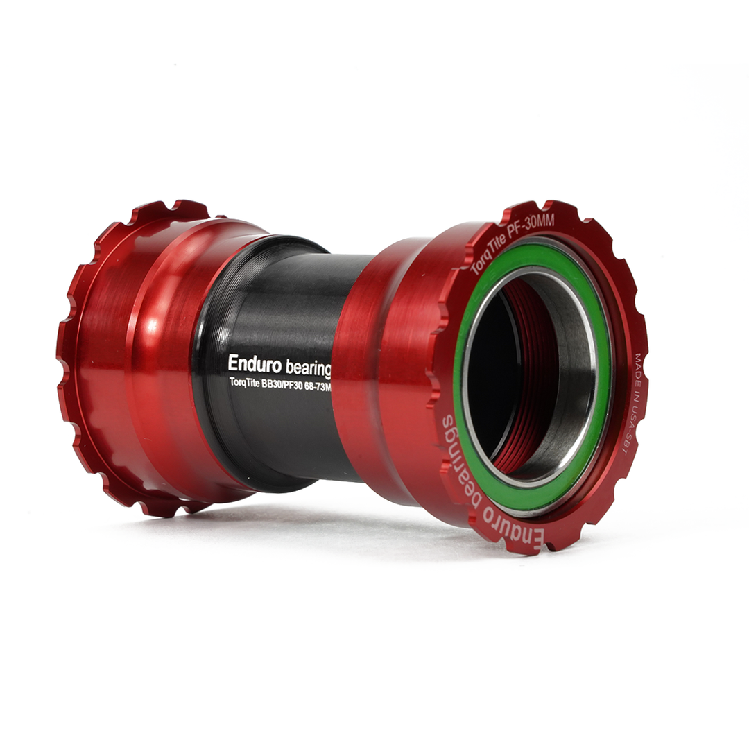 Enduro Components & Spares BKC-0850 | Torqtite Bottom Bracket for PF30 Framesets and 30mm Cranksets (Spindle length under 90mm) XD15 | Angular Contact Red SKU: BKC-0850 Barcode: 811780025424