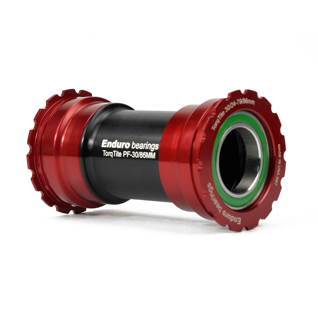 Enduro Components & Spares BKS-0140 | Torqtite Bottom Bracket for BB386 Framesets and Shimano 24mm Cranksets 440C Stainless Steel | Angular Contact Red SKU: BKS-0140 Barcode: 810191010111