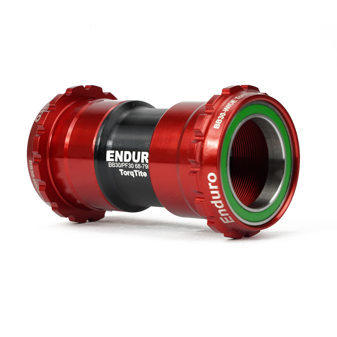 Enduro Components & Spares BKS-0158 | Torqtite Bottom Bracket for BB30 Framesets and 30mm Cranksets (Spindle length 104mm or longer) 440C Stainless Steel | Angular Contact Red SKU: BKS-0158 Barcode: 810191010548
