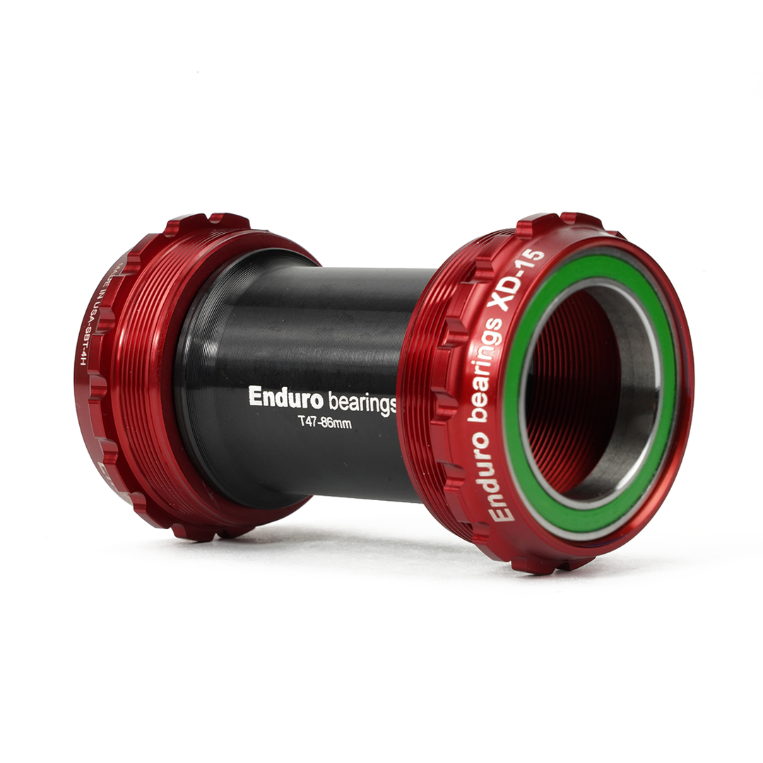 Enduro Components & Spares BKS-0210 | T47 External Threaded Bottom Bracket for T47 Framesets and 30mm Cranksets (Spindle length 104mm or longer) 440C Stainless Steel | Angular Contact Red SKU: BKS-0210 Barcode: 811780021952