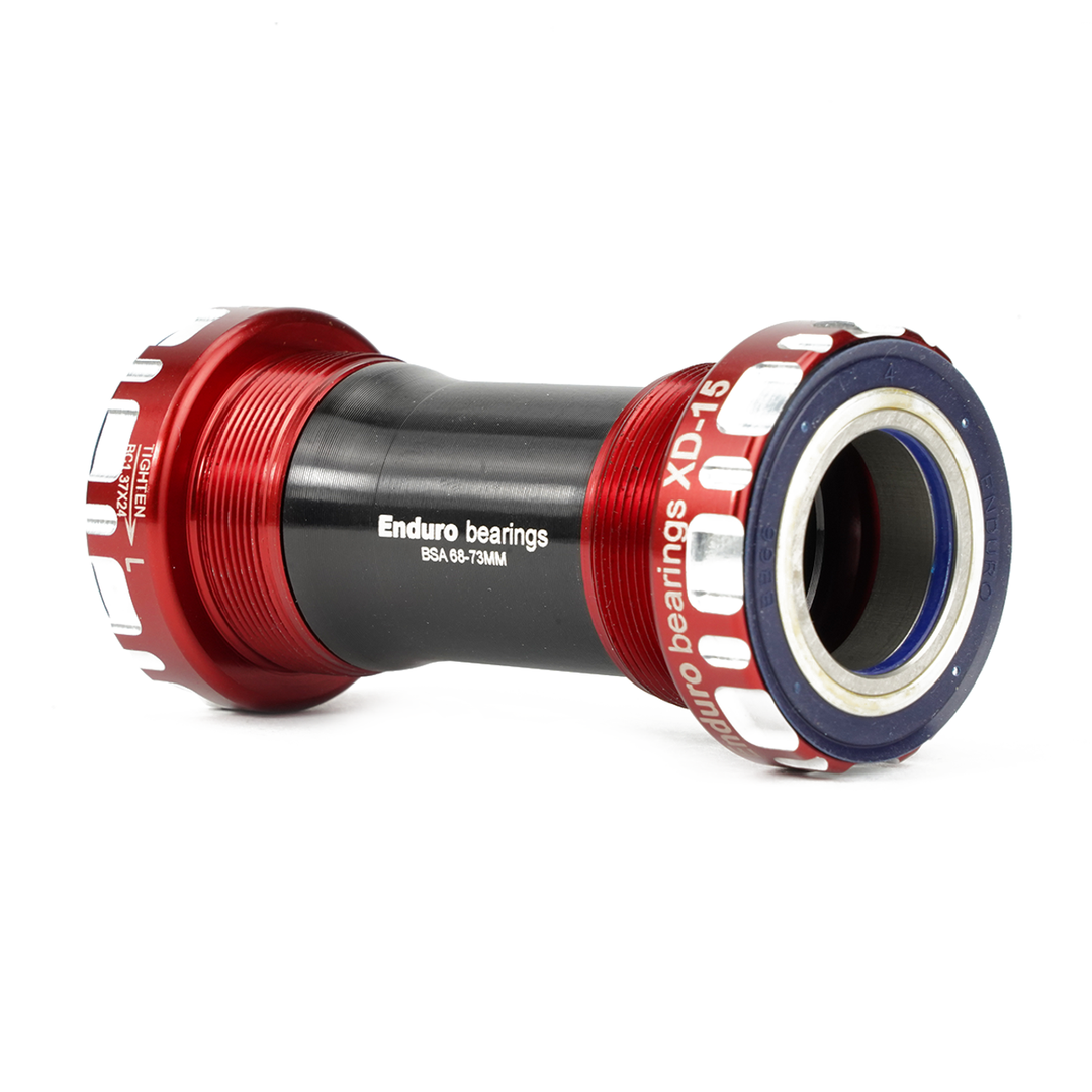 Enduro Components & Spares BKC-0550 | BSA Thread-In Bottom Bracket for 68mm BSA Framesets and Shimano 24mm Cranksets XD15 Corsa | Angular Contact Red SKU: BKC-0550 Barcode: 810191013280