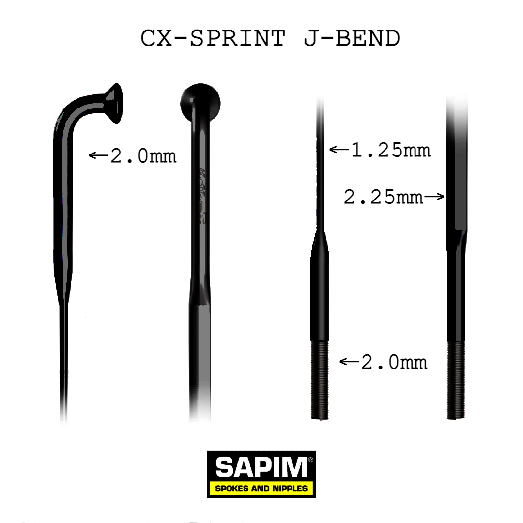 Sapim Components & Spares Sapim CX Sprint Bladed J-Bend Spoke 310 Black SKU: GICT1431000ZOIZD Barcode: 
