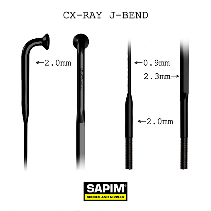 Sapim CX Ray Bladed J-Bend Spoke | Black | 254mm | 254mm | Black | Select Option:SKU: GICR1425400ZOIZD | Bicycle Components & Spares, Hubs & Wheel Parts, Sapim, Spares, Spokes & Nipples