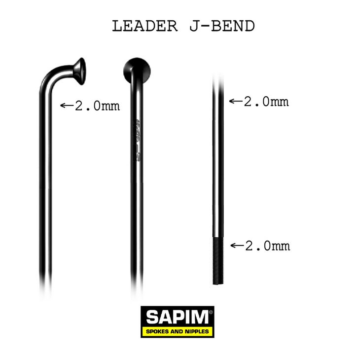 Sapim Leader J-Bend Spoke | Black | 280mm | 280mm | Black | Select Option:SKU: GELE1328000ZONZD | Bicycle Components & Spares, Hubs & Wheel Parts, Sapim, Spares, Spokes & Nipples