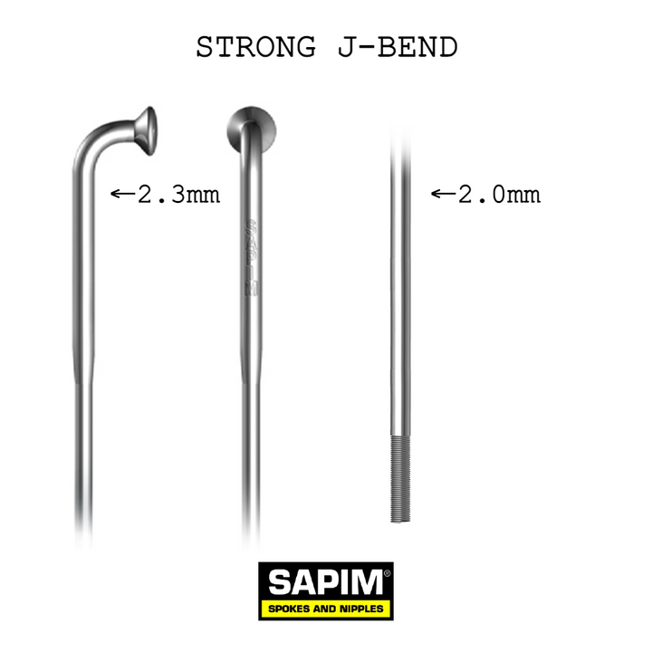 Sapim Strong Butted J-Bend Spoke | Silver | 257mm | 257mm | Silver | Select Option:SKU: GEST1425700--NZD | Bicycle Components & Spares, Hubs & Wheel Parts, Sapim, Spares, Spokes & Nipples