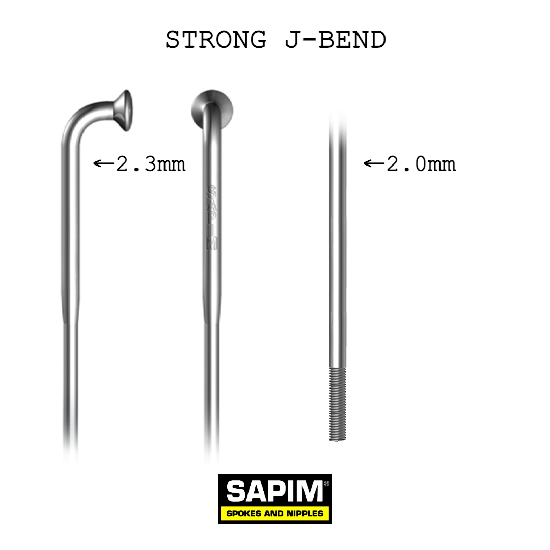 Sapim Strong Butted J-Bend Spoke | Silver | 295mm | 295mm | Silver | Select Option:SKU: GEST1429500--NZD | Bicycle Components & Spares, Hubs & Wheel Parts, Sapim, Spares, Spokes & Nipples