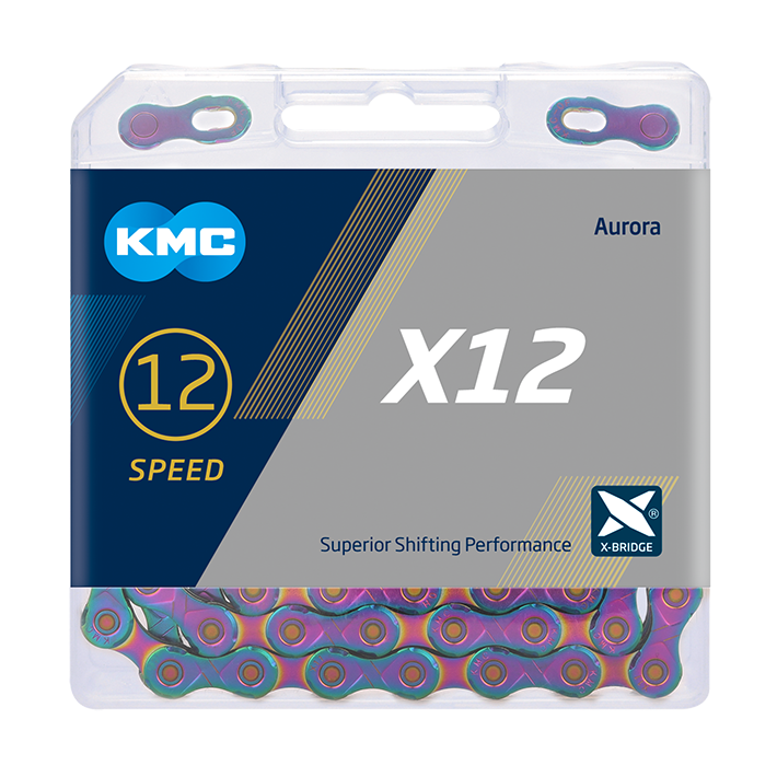 KMC Components & Spares X12 12-Speed Chain | 126 Links | Boxed Aurora  SKU: CHAIN_X12-AURORA Barcode: 