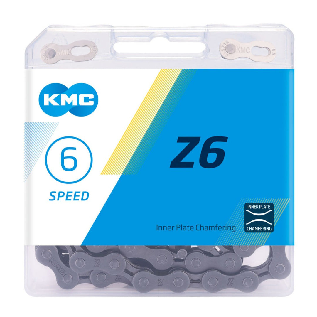 KMC Components & Spares Z6 6-Speed Chain | 116 Links | Boxed Grey / Grey  SKU: CHAIN_Z6 Barcode: CHAIN_Z6