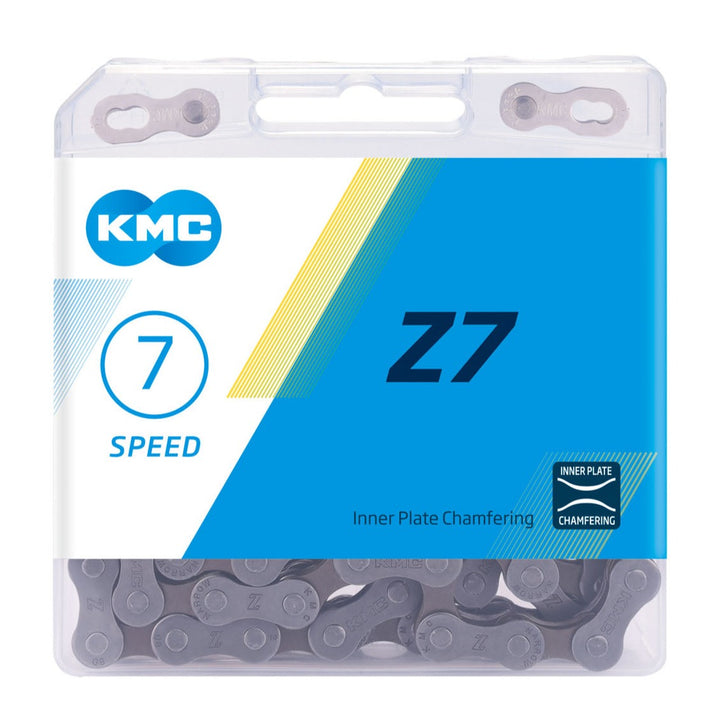 KMC Components & Spares Z7 7-Speed Chain | 116 Links | Boxed Grey / Brown  SKU: CHAIN_Z7 Barcode: CHAIN_Z7